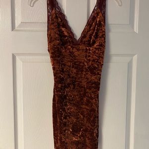 Free People Maroon Velvet Dress